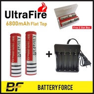 18650 3.7V 6800mAh UltraFire Flat Top Rechargeable Li-ion Vape Lithium Battery With 4 Slot Charger