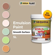 Emulsion Paint Warna Soft Pastel 📌 5L Seqa Worldtex Extra 💢 Cat Dalam / Smooth Finish