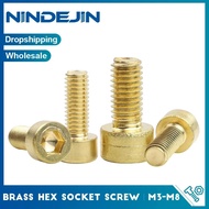 NINDEJIN 2-20pcs Brass Allen Head Screw M3 M4 M5 M6 M8 Hexagon Hex Socket Cap Head Screw Bolt Brass