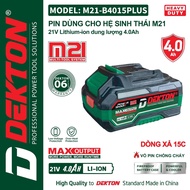 DEKTON M21-B4015PLUS 21V - Capacity 4000mAh - High Discharge Current - Universal Foot - For Drills, 