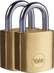 Yale Brass Padlock Twin Pack 20mm / 30mm