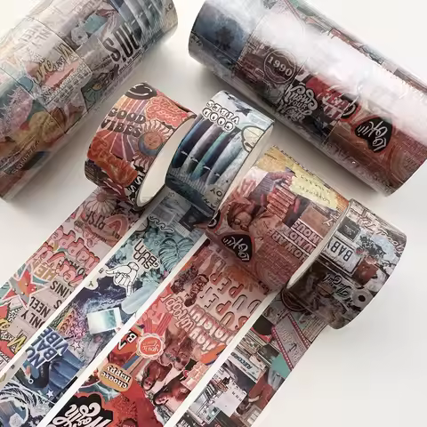 4 Rolls/volumes Washi Tape Vintage style hand account tape retro decorative material hand account ta