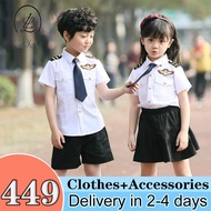 Pilot Costume for Kids Boys School Occupation Day Halloween Cosplay career costume for Kids Boy