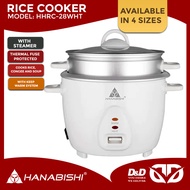Hanabishi Pearl White Series Aesthetic Rice Cooker with Steamer