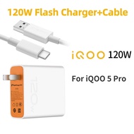 Gốc Vivo iqoo 120W flashcharge siêu lấp lánh Bộ sạc sạc nhanh Adapter 6A Type-C cáp cho Vivo iqoo 10