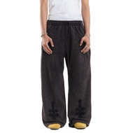 DENIMITUP H Zigzag Sweat Pants - Cosmic black - Celana