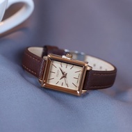 นาฬิกาผู้หญิงแบรนด์ JULIUS ของแท้จากเกาหลีนาฬิกาสายหนังวินเทจทรงสี่เหลี่ยมผืนผ้าแบบเรียบง่ายนาฬิกาผู้หญิงนาฬิกาผู้หญิงเรียบหรู OL