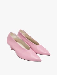 BIMBA Y LOLA - PINK LEATHER MID-HEEL PUMP