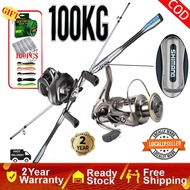 Fishing Rod Set Pancing Set Reel Spinning Rod Casting BC Joran Pancing Fishing 1 Full Set 1.65-2.1M