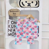 (BELLA HAZAHA) [2] GIRL PYJAMAS NO SLEEVE (SMALL CUTTING), BAJU TIDUR BUDAK PEREMPUAN TIDAK BERLENGA