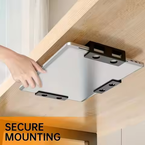 Heat Dissipation Laptop Mount Bracket Under Desk Laptop Holder Laptop Storage Stand Under Table Cool