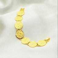 🔥🔥24K Gold Plated Coin Bracelet Gelang Duit Syiling 20 Sen🔥🔥