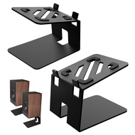 Desktop Speaker Stands, Metal Bookshelf Speaker Stands with Vibration Absorption Pads, Studio Monito