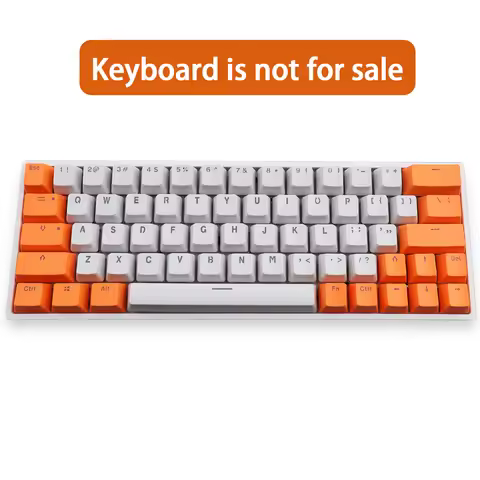 (Keycaps Only Sold)Orange White 64 82 Backlight Keycaps PBT Material OEM Profile Double Shot For MX 