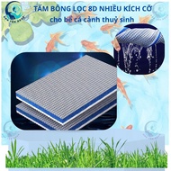 8D FILTER COTTON (KT; 120x30x2cm&120x50x2cm) used to filter water for aquatic aquariums, genuine, du