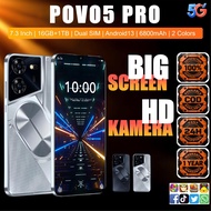 COD Handphone Murah 4G Android 13 12GB+512GB 7.3inci HP Baru Skrin HD 6800mAh Battery Tahan Lama 1 T