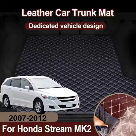 Car Trunk Mats For Honda Stream RN6 Accessories RN7 RN8 RN9 2007~2011 2012 Leather Rear Floor Cover 
