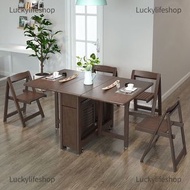A0515 實木餐枱 餐桌椅組合 摺枱 折疊餐枱 dining table 折疊餐椅 dining chairs 全新包送貨