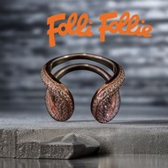 🐰 Folli Follie芙麗.芙麗| SV925 時尚玫瑰金水鑽戒指Size:14/56#二手