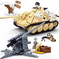 Hunter Tank Destroyer, Military Brick WW2 Flak Anti-Tank Gun Sets, Army World War 2 Toys Building Bl