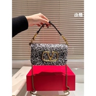 V-Loco Chain Sequin Women's Underarm Crossbody Bag with Box 4WT7