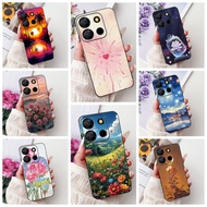 ITEL A60 Case A60s A662LM Aesthetic Cute Cat Fashion Flowers Cool Painted Back Cover ITEL A60s Phone