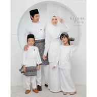 Baju Raya Set Family/Kyrana White/putih/Family Sets/Raya Sedondon/Baju Kurung/ Baju Melayu/Kurung Mo