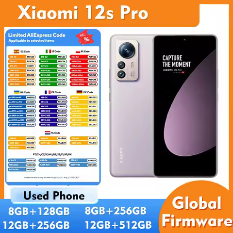 Xiaomi 12S Pro 5G 128GB 256GB 512GB ROM 6.73inch 3200x1440px AMOLED 3.2GHz Battery 4600mAh 50MP used