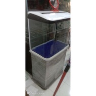 2 feet curve aquarium+cabinet+water pump +led lamp (full set )