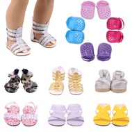 Summer Doll Shoes Flower Sandals For 18 Inch American&43 Cm Baby New Born Doll Accessories Our Gener
