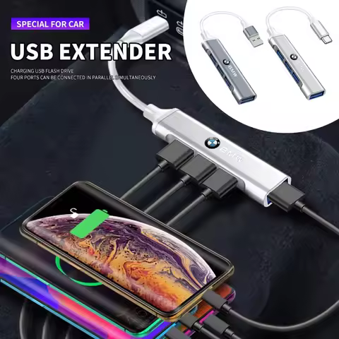 OTG 4 IN 1 Type C To USB A 3.0 HUB High Speed Multi Ports Splitter Adapter for BMW E46 E60 E39 F25 F