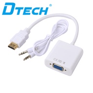 Dtech HDMI to VGA Adapter Video Audio Conversion Cable Compatible Laptop Computer Game Console Proje