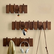 琴鍵式設計 胡桃木櫻桃木, 牆壁實木掛鉤, 免打孔衣帽掛架