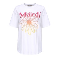 Mardi Mercredi เสื้อยืดแขนสั้น พิมพ์ลายดอกเดซี่ ไล่โทนสี ขนาดเล็ก แฟชั่นฤดูใบไม้ผลิ S-5XL