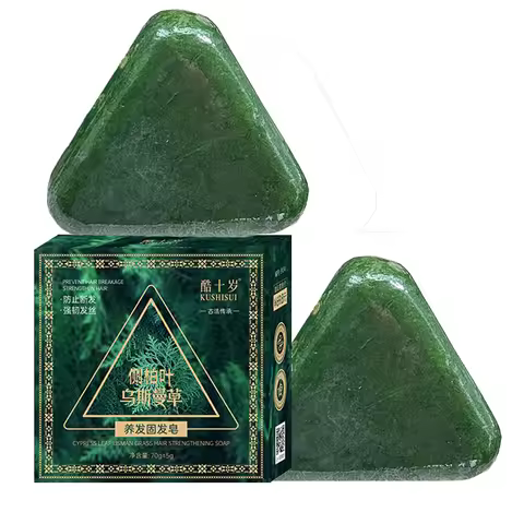 1/2/3PCS Triangle Shampoo Bar, Usman Grass Shampoo Bar,Nature Seven Green Soap Shampoo, Calming & St