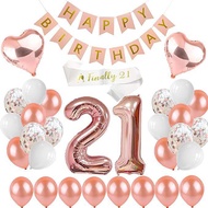 🔥🔥21st Pink Gold Theme Birthday Party Decoration Birthday Girl Ribbons Shoulder Girdle Sash Happy Bi
