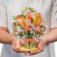 AROMA 3D Pop Up Flower Bouquet Card, Detachable Romantic Pop-Up Valentine's Day Cards, Paper Sculptu