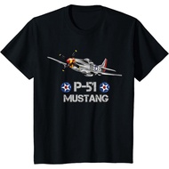 American World War 2 P-51 Mustang Fighter Airplane T-Shirt for Kids