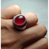 Red baron agate ring natural