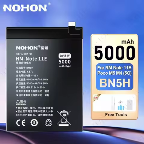 NOHON Battery for Xiaomi Redmi Note 11E 11 11S 11TPro Replacement Batteries For Poco X4 GT M4 Pro 4G