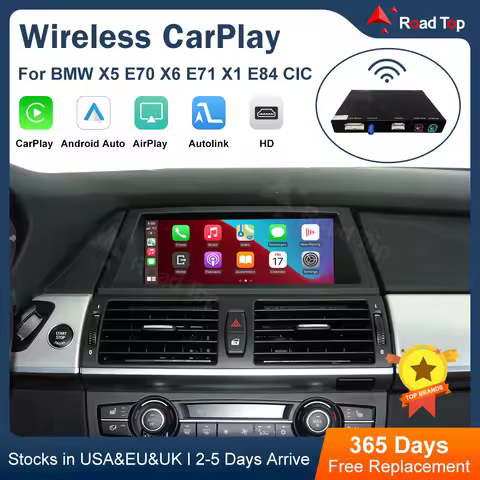 Road Top Android Auto Interface for BMW X5 E70 X6 E71 2011-2013 X1 E84 2009-2015,with Wireless CarPl