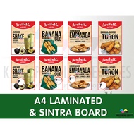 Food Signages Avocado Shake, Banana Cue, Empanada, Turon