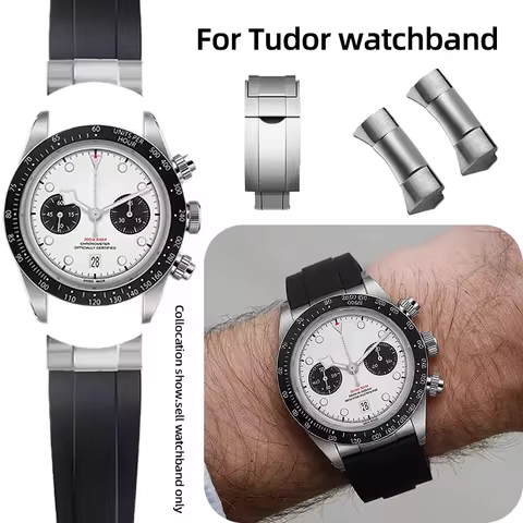 20mm 22mm rubber watchband For Tudor Black Bay Little panda monster Black Shield Modification Silico