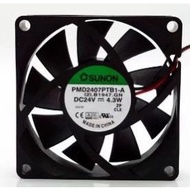 4.3w SUNON 7CM 24V 5.0w PMD2407PTB1-A 7020 3-wire frequency converter cooling fan pxc