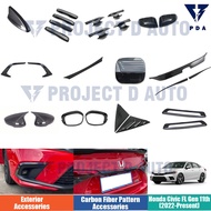 Honda Civic FE (2022-Present)Carbon Fiber Door Handle Cover Rear Window Spoiler External accessories