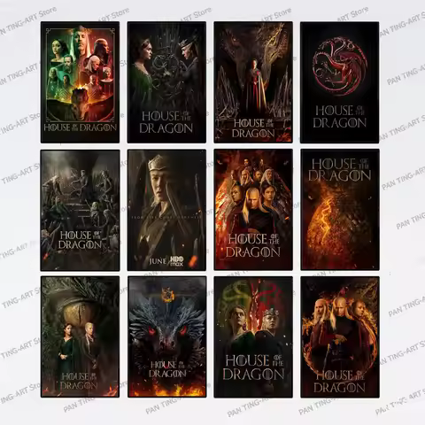 Pop Tv Series Dragon House Poster And Prints Home Decor Wall Art Targaryen Fantasy Magic Tv Play Can