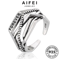 AIFEI JEWELRY Silver For Women 925 Original Ring Korean Personality Sterling Perak Perempuan Cincin Cross Adjustable 純銀戒指 Accessories R787