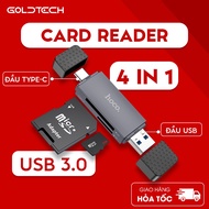 Memory Card reader 3.0 HOCO HB45 Card reader 4in1 USB TypeC SD TD for Macbook Tablet