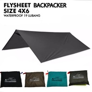 TENDA BACKPACKER Flysheet 4x6Meter Ultralight Waterproof Size 4x6 Meters 19 Holes - Tent Protector F