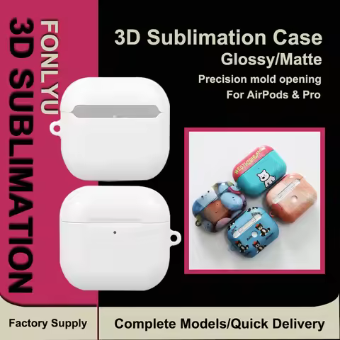 Fonlyu 10pcs 3D Sublimation Cases for Airpods 3 2 1&Pro DIY Printing Coated Single Layer Bluetooth E